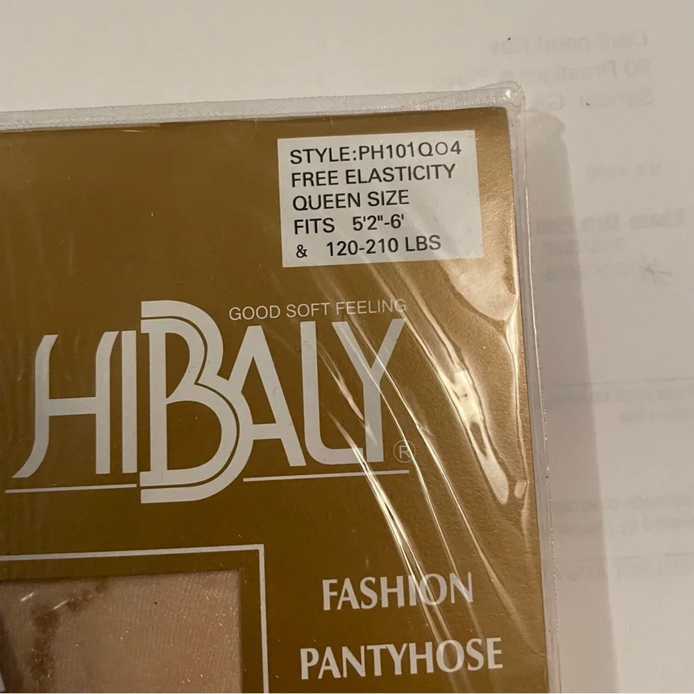 HiBaly Fashion Floral Rhinestone Pantyhose - Nude with Brown Design Vintage